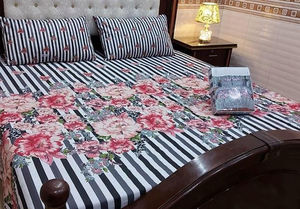 Classic Printed 100% Cotton Wedding Three-piece Kit <b>Bedspread</b> Set 100TC All-Season Breathable Eco-Friendly <b>Double</b>-Sided Modern - Product Image 2