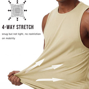 Débardeurs de sport pour hommes en polyester de qualité, pour la remise en forme et la musculation, décontractés, respirants, en maille tricotée, la meilleure tenue de sport - Product Image 4