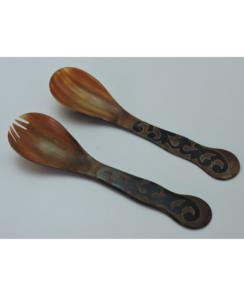 Ensemble de 2 cuillères à salade en corne, best-seller, fabriquées à la main à partir de corne de buffle naturelle, à prix raisonnable - Product Image 6