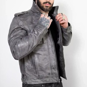 Fully Customized Genuine Cowhide <b>Men</b> Leather <b>Jackets</b> Made in Pakistan Wholesale Leather winter <b>jacket</b> For <b>Man</b> - Product Image 2