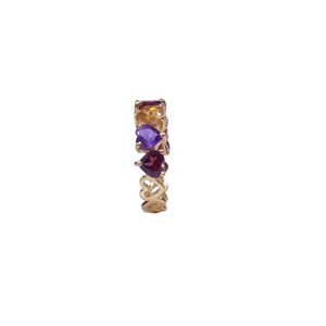 Anillo Clásico de Plata de Ley 925 Chapado en Oro con Turmalina Multicolor para Mujer, Joyería para Bodas - Product Image 2