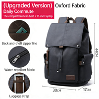 Sac à dos de voyage sportif décontracté en polyester Oxford léger 22L avec fermeture à rabat et bouton-pression, conception à double fermeture éclair, ergonomique