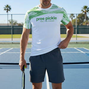 Camiseta personalizable para hombre de peso medio para pickleball, anti-pilling, sólida, que absorbe la humedad, mezcla de poliéster y algodón, transpirable, para todas las estaciones. - Product Image 3