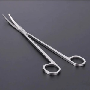 Ciseaux chirurgicaux manuels en acier inoxydable durable, pointe droite et incurvée, ciseaux à pansements professionnels, utilisation en clinique vétérinaire - Product Image 2