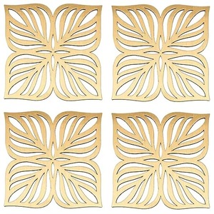 Ensemble de sous-verres en métal doré découpés au laser en forme de fleur, sous-verres décoratifs élégants pour une utilisation luxueuse à la maison, au bureau et pour offrir en cadeau - Product Image 6