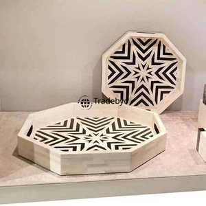 Elegante y Moderna Bandeja Móvil Decorativa con Incrustaciones de Hueso de Primera Calidad para Mesa de Comedor, por Tradebyd - Product Image 4
