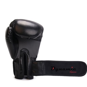 Dynamic Gears Boxing Gloves Leather Training Gloves <b>Velcro</b> Closure Breathable Adult Unisex Black Professional Boxing Gloves - Product Image 4