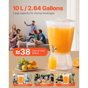 Dispenser per Bevande in Plastica da 2,64 Galloni (16L) con Rubinetto e Scomparto per Ghiaccio, Ideale per Feste, con Funzione di Riscaldamento - Product Image 2