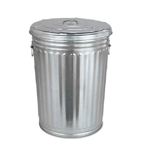 Custom Made Round Shaped Galvanized Metal Dustbin with Durable Handle Wholesale Sale - Product Image 2
