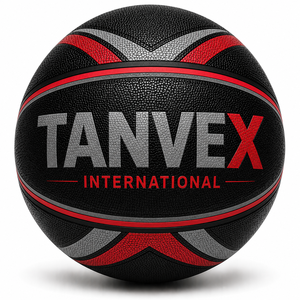 TANVEX Housse de ballon de basketball en PVC, écologique, durable, design orange et noir, logo international - Product Image 4