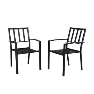 Ensemble de table à manger en fer forgé avec dossier à grille verticale, ensembles de jardin - Product Image 4