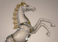 Figura de Caballo de Vidrio Soplado a Mano - Diseño Elegante y Duradero para Decoración del Hogar, Edición Día de la Tierra y Año Nuevo