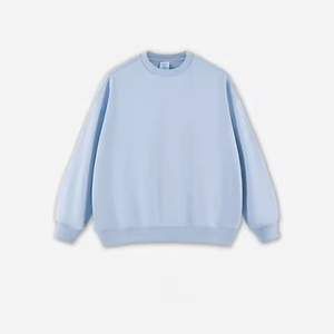 เสื้อสเวตเชิ้ตคอกลมสีฟ้าอ่อนแบบยูนิเซ็กซ์ แขนยาว ผ้าฝ้ายถัก ทรงโอเวอร์ไซส์ สวมใส่สบายๆ สำหรับฤดูใบไม้ร่วง - Product Image 1