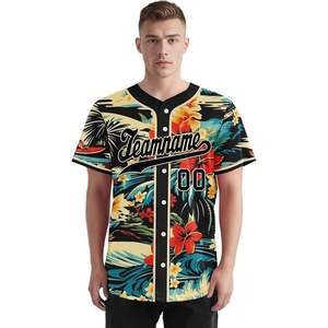2025 personnalisable maillot de Baseball pour femmes respirant hawaïen imprimé/Tropical brodé uniforme chemise avec nom et numéro - Product Image 5