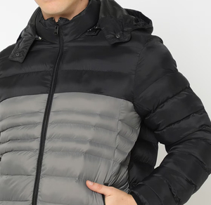 Customized High Quality Men's Outdoor <b>Canvas</b> Puffer Jacket Winter Padded <b>Plain</b> Zipper up Bubble Man Jacket - Product Image 3