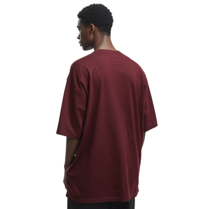 Men Heavyweight Regular Fit Soft 180g O-Neck Solid Streetwear <b>100</b>% <b>Polyester</b> Front Knitted T-<b>Shirt</b> - Product Image 4
