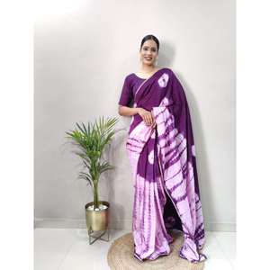DESIGNER CHANDERI COTON SOIE DENTELLE TRAVAIL PRÊT À PORTER SAREE AVEC BLOUSE INCOSÉE VIN - Product Image 1