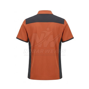 Modern <b>Scrub</b> <b>Top</b> With Half Zip Front Short Sleeves Stand Collar Comfortable Workwear Fit And Professional Appearance - Product Image 4