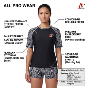 Conjunto de Traje de Baño de Dos Piezas con Protección Solar y Manga Corta para Mujer, Talla Grande - Product Image 5