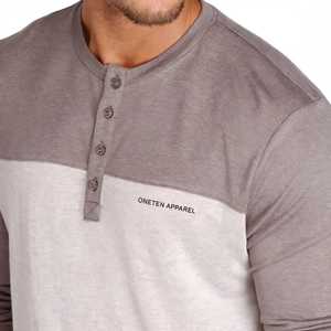 Oneten Apparel <b>Men's</b> Color Block <b>Long</b> <b>Sleeve</b> <b>Henley</b> Shirt - Product Image 5