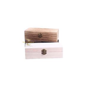 Boîte à bijoux en bois naturel artisanale avec couvercle, design rectangulaire classique personnalisé, organisateur de rangement à charnières pour usage domestique - Product Image 3
