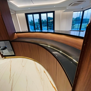 ออรัม อาร์ค บาร์หรูหราสำหรับบ้าน ปี 2026 เฟอร์นิเจอร์เคาน์เตอร์แบบโมเดิร์นพร้อมไฟ LED สไตล์ฟาร์มเฮาส์ สำหรับอพาร์ทเมนต์ วิลล่า เป็นมิตรกับสิ่งแวดล้อม ทำจากไม้ที่ทนทาน - Product Image 5