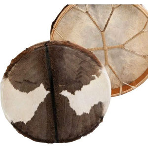 Tambour chamanique magnifiquement peint, cadre en bois traditionnel, style vintage, adapté à la méditation et aux rituels - Product Image 6