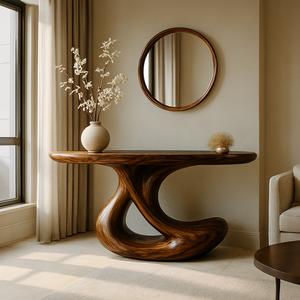 Customizable Minimalist Wood <b>Console</b> <b>Table</b> Farmhouse Dining Entry Way <b>Table</b> with <b>Narrow</b> Home Decor Made in Vietnam - Product Image 3