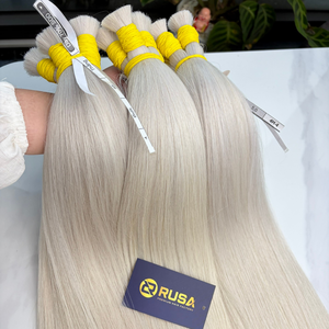 Venta al por Mayor de Fábrica de Cabello Humano Rubio a Granel para Extensiones de Queratina - Product Image 1