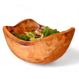 Elegante tazón de madera hecho a mano para mesa de comedor, para servir ensaladas y frutas, artesanía sostenible. - Product Image 1