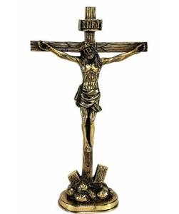 Croix d'autel de style moderne unique en laiton poli avec impression sérigraphique de haute qualité – Fournitures d'église - Product Image 1