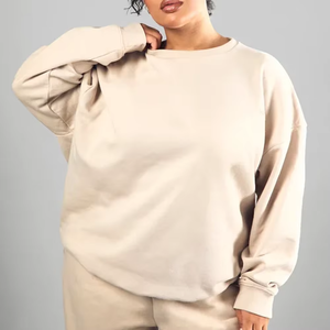 Sweat-shirt de sport ample et léger pour femme avec logo personnalisé, col ras du cou et demi-zip, idéal pour l'entraînement et la gym - Product Image 4