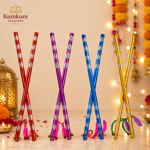 Palos de Dandiya para el Festival Navratri, Regalos Festivos, Hermosos Palos de Dandiya Metálicos Multicolores - Product Image 2
