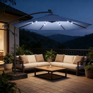 Ombrellone da Giardino e Patio da 2,5m e 3m con Copertura - Palo in Acciaio Inossidabile - Poliestere Impermeabile - Per Esterni, Spiaggia, Parco - Product Image 1