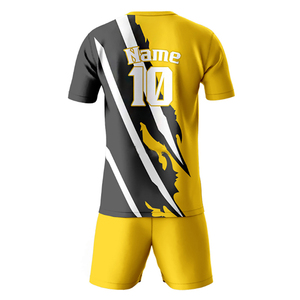 <b>Cheap</b> Price Custom Made Sportswear Soccer Uniform <b>Set</b> Breathable Sublimation Logo Blank 100% Polyester V-neck Short Sleeve - Product Image 2