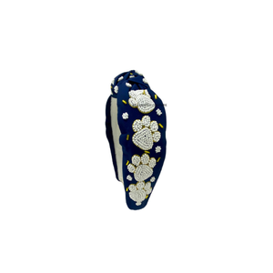 Paw Print Beaded Knotted Custom <b>Headband</b> for Party and Theme Party Latest Customized Seed Bead <b>Headband</b> Hair Accessory - Product Image 1