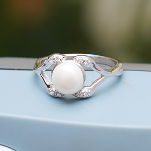 925 Sterling Silver Pearl <b>Ring</b> Freshwater Pearl Wedding <b>Ring</b> Elegant Fine Jewelry For Women - Product Image 2