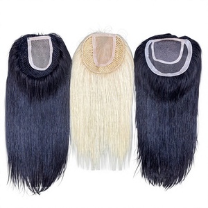 Topper de Cabello Humano Vietnamita con Base de Seda, Sin Pegamento, Muy Suave, Puntas Completas, Liso y Ondulado, Colores Personalizados - Product Image 1