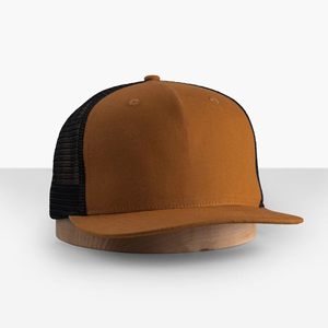 Gorra de malla unisex de 5 paneles personalizada OEM al por mayor, de alta calidad, transpirable, con visera plana, gris jaspeado, logotipo bordado en 3D y lazo de perlas. - Product Image 2