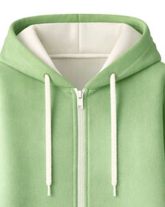 Sudadera con capucha larga con cremallera, color verde claro, abrigo de invierno de forro polar para mujer, ropa exterior informal de gran tamaño con bolsillos, OEM personalizado - Product Image 3