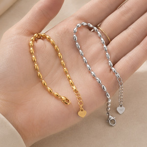สร้อยข้อมือเงินแท้ 925 ประดับเม็ดข้าวเม็ดเล็ก ดีไซน์โซ่เส้นเล็ก สำหรับผู้หญิง - Product Image 4