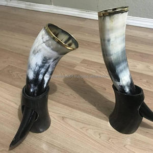 LATEST CUSTOM DESIGN ANINQUE VIKING DRINKING Original Horn with Stand Manufacturer Indian Factory for Christmas Party - Product Image 1