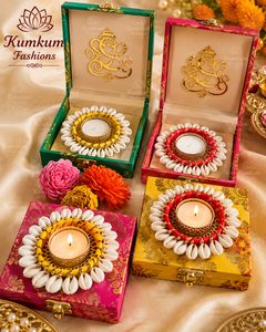 Handmade Iron Crystal Beads Tea <b>Light</b> Holder Set Traditional Indian Diya Wedding Return Gift Diwali Christmas Festive Home Decor - Product Image 5