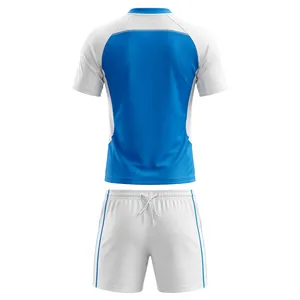 Unisex Blue White Polyester Sublimation Printed Sport Jersey Shorts Set Breathable <b>Athletic</b> Wear Adult Uniform In-Stock - Product Image 3