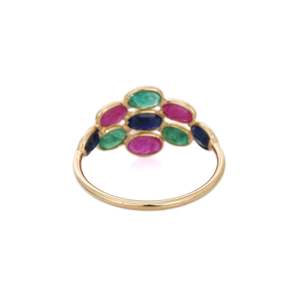 Anillo de Eternidad de Oro de 18K con Múltiples Piedras Preciosas, Ajustable, Estilo Abierto - Product Image 4
