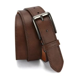 Cinturón de Cuero Genuino de Marca de Moda, Nuevo Estilo, para Jeans, Cinturón de Cuero para Hombre, Hebilla Personalizable de Lujo, Moldeado en una Sola Pieza, Duradero - Product Image 3