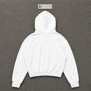 เสื้อฮู้ดดี้สีขาวขนาดใหญ่พิเศษ พิมพ์ลายต้นไม้ป่าดำ สไตล์วินเทจขาดๆ แบบสตรีทแวร์ สำหรับผู้ชายและผู้หญิง - Product Image 6