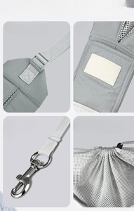 Pet Sling Carrier Solid Color Oxford Fabric Breathable Mesh Zipper Closure For <b>Cats</b> - Product Image 3