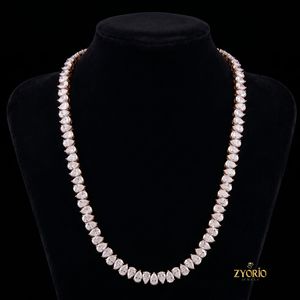 Luxury Pear Cut Diamond Tennis <b>Necklace</b> for Women Rose Gold Bridal <b>Statement</b> Jewelry Elegant American Fashion Wedding <b>Necklace</b> - Product Image 1