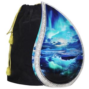 Exclusive Aluminum Tear Drop <b>Memorial</b> Cremation <b>Keepsake</b> Urn Ash Tribute Holder Featuring Artistic Secure Closure - Product Image 4